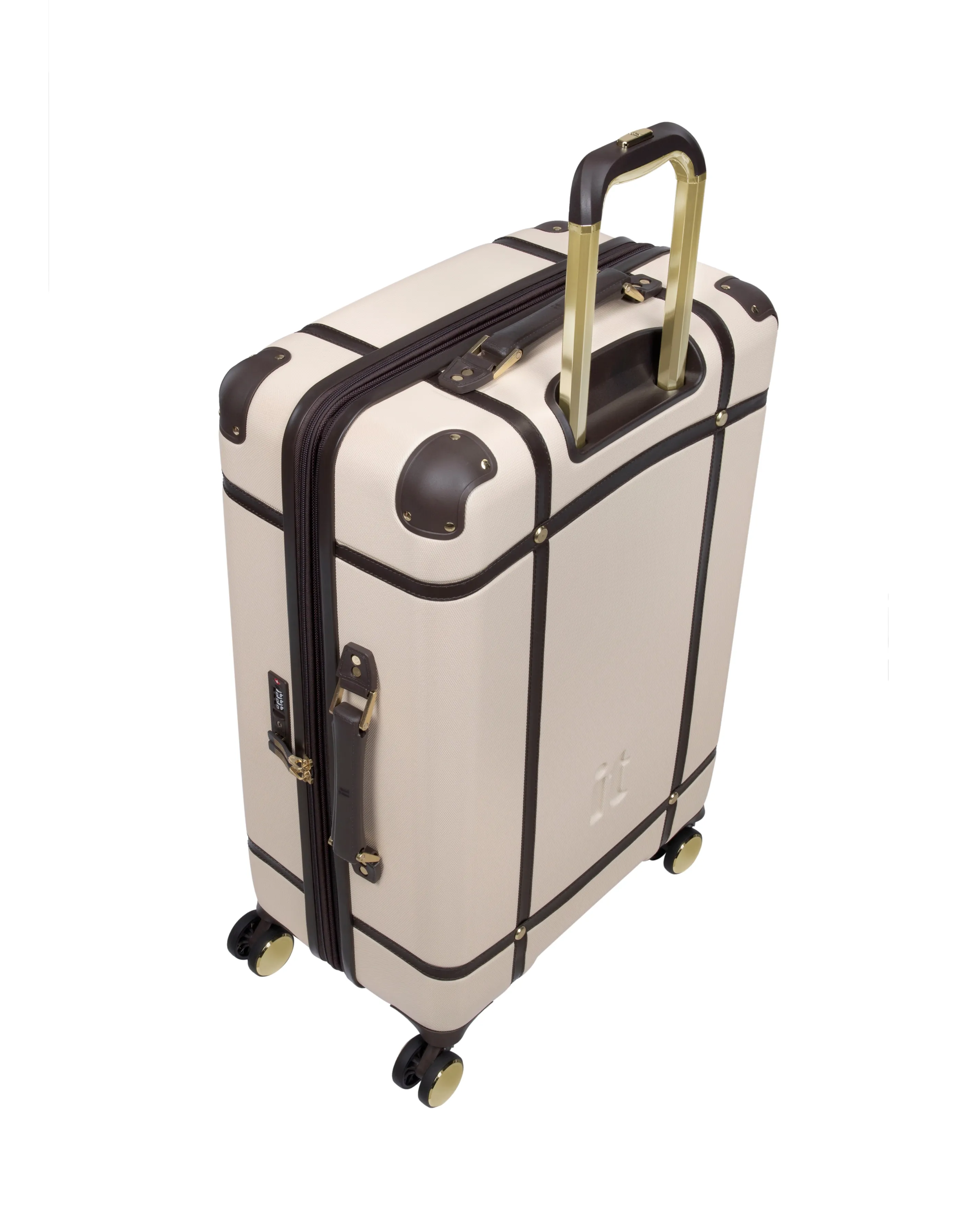 IT Luggage Superiority Cream Medium Suitcase with TSA Lock | Simply Be