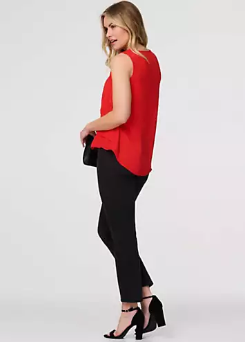 Izabel London Red Cut Out Detail Sleeveless Top | Grattan