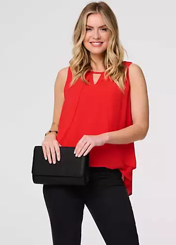 Izabel London Red Cut Out Detail Sleeveless Top | Grattan