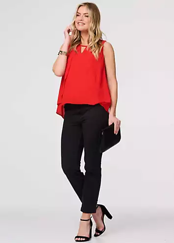 Izabel London Red Cut Out Detail Sleeveless Top | Grattan