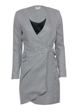 Jason Wu - Whit & Black Hounds-Tooth Wrap Dress Sz XS