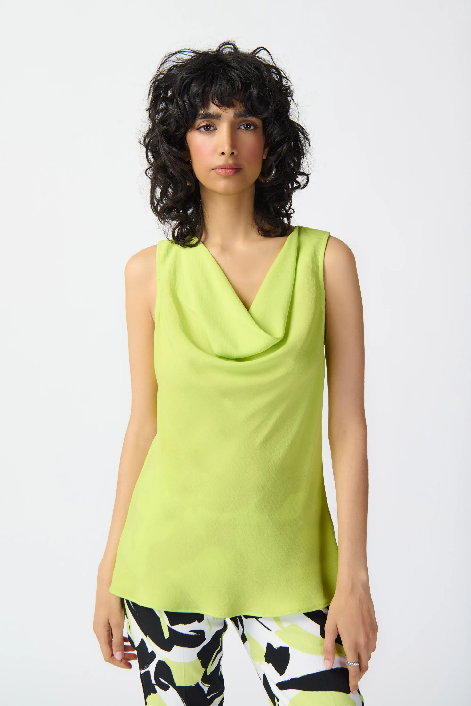 Joseph Ribkoff Gauze Sleeveless Top with Cowl Neck