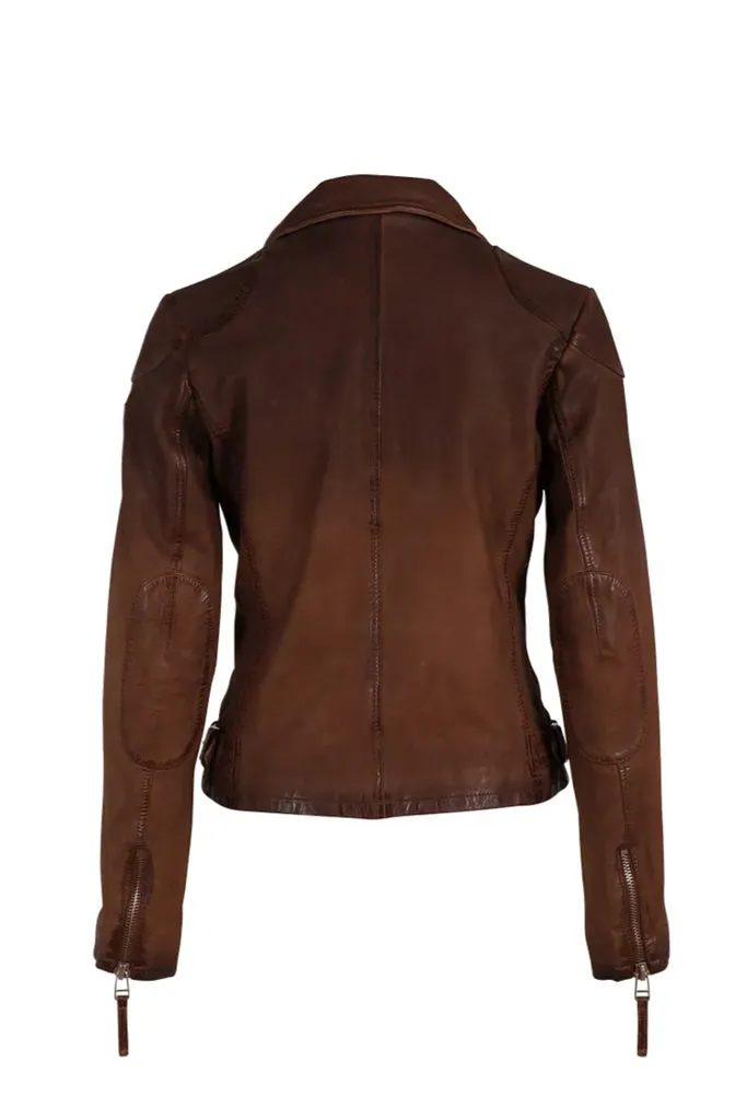 Karyn Leather Jacket - Coffee