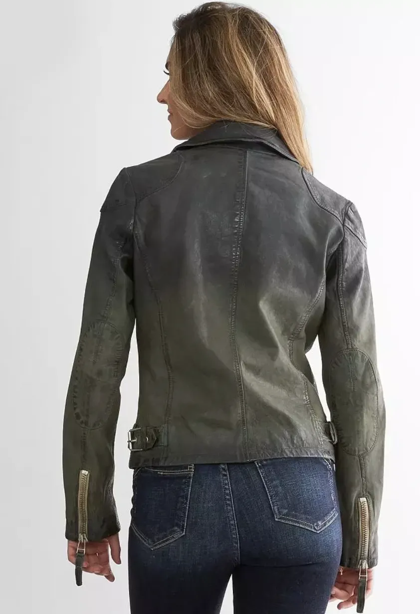 Karyn Leather Jacket - Jade