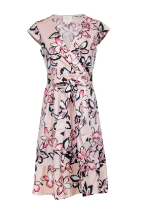 Kate Spade - Pink Floral Print Wrap Dress Sz 6