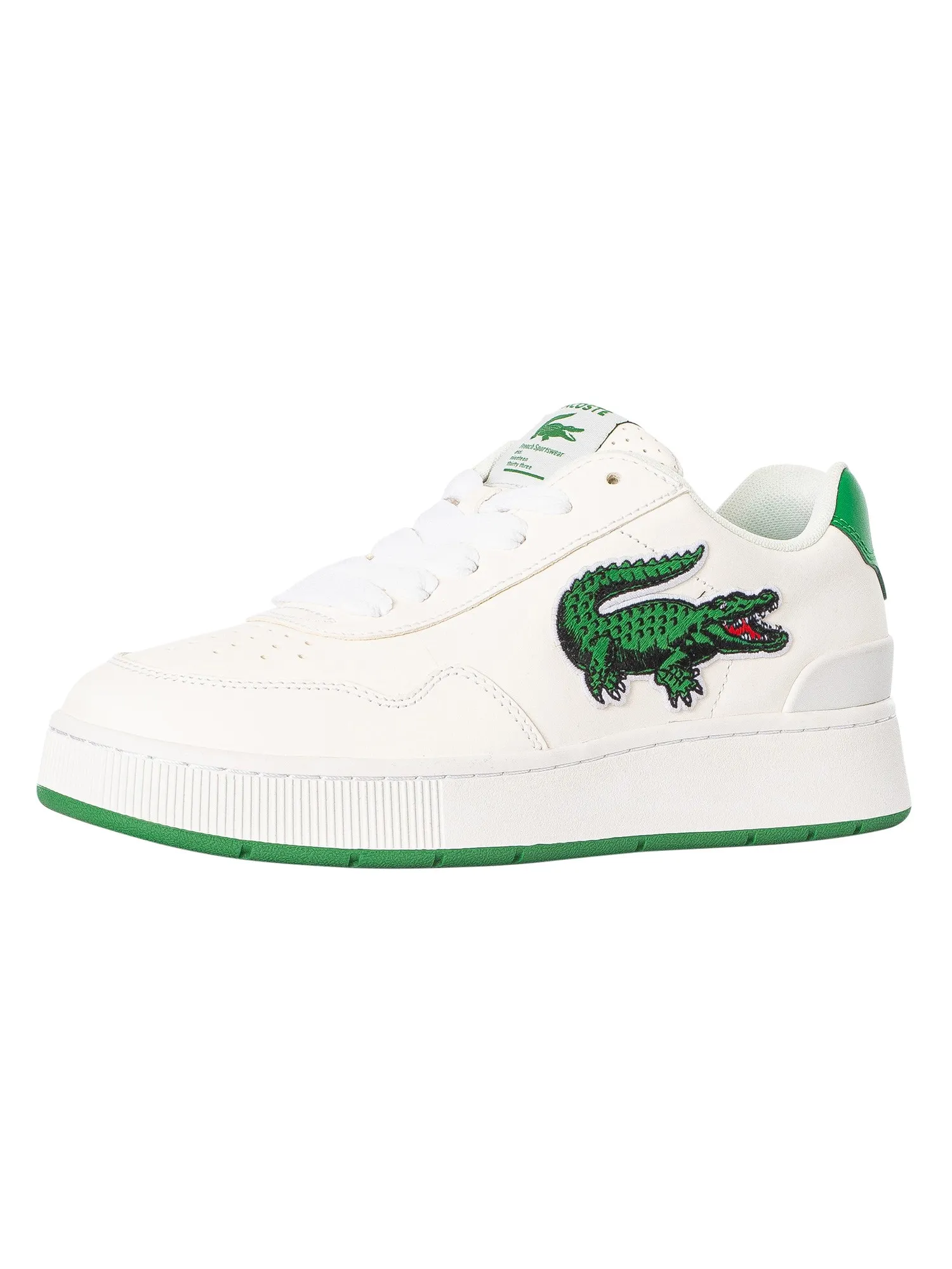 Lacoste Ace Clip 123 3 SMA Leather Trainers - White/Green