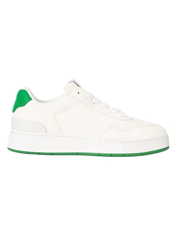 Lacoste Ace Clip 123 3 SMA Leather Trainers - White/Green