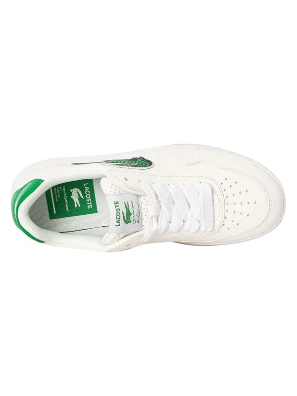 Lacoste Ace Clip 123 3 SMA Leather Trainers - White/Green