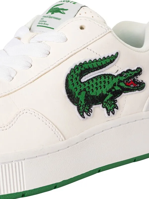 Lacoste Ace Clip 123 3 SMA Leather Trainers - White/Green