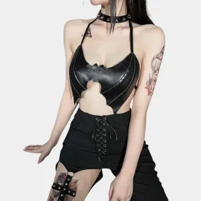 Ladies Gothic Sleeveless Crop Top