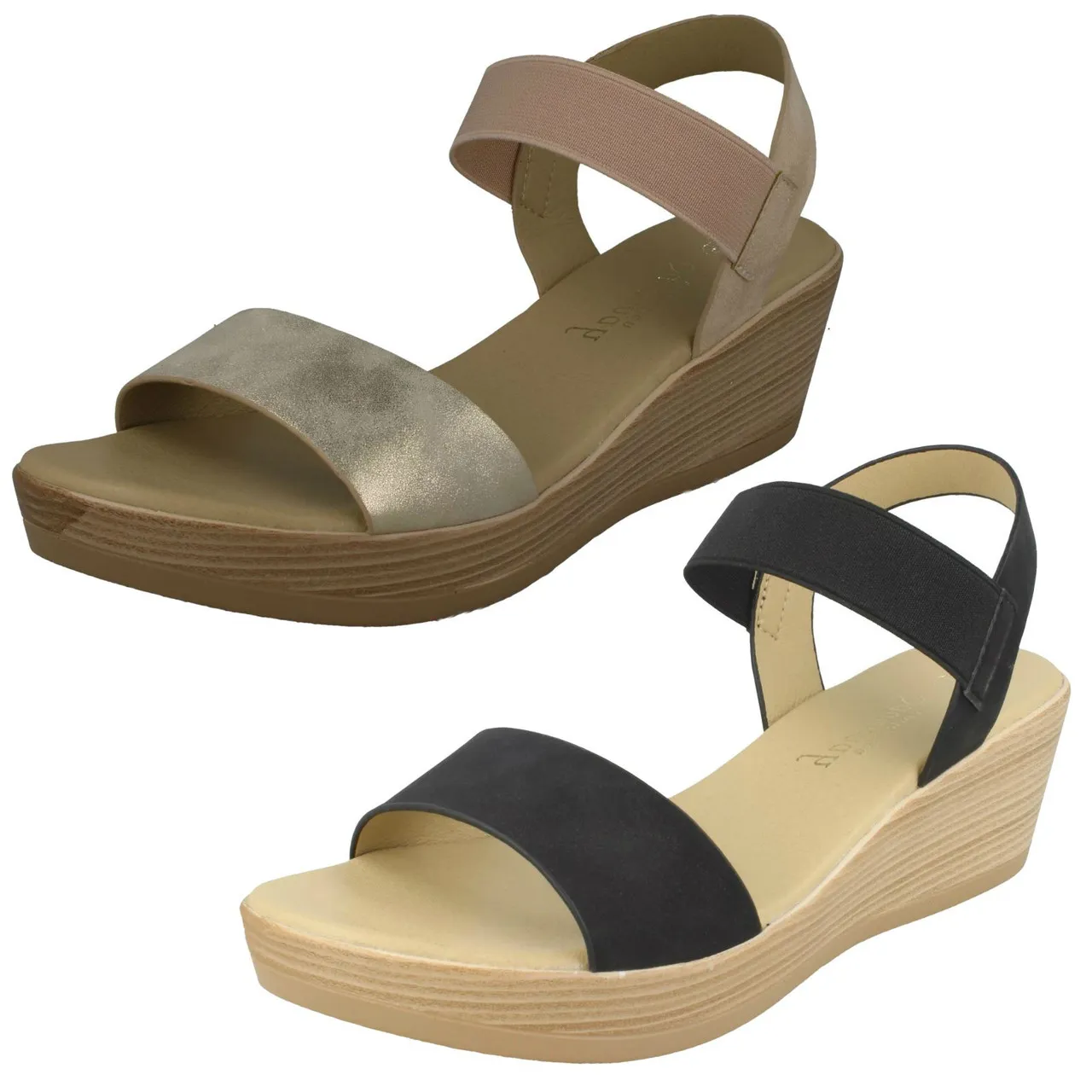 Ladies Savannah Mid Wedge Sandals F10878