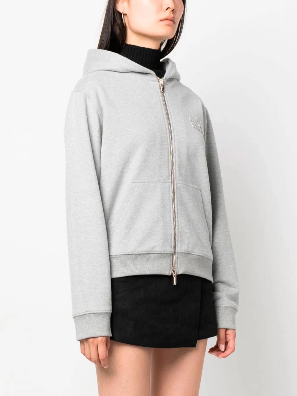 Logo-embroidered cotton hoodie