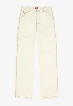 Logo Embroidered Straight-Leg Pants