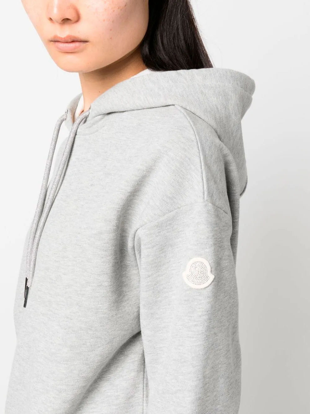 Logo-patch cotton hoodie