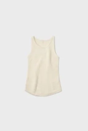 Low ClassicIvory Fluffy Sleeveless Knit Top