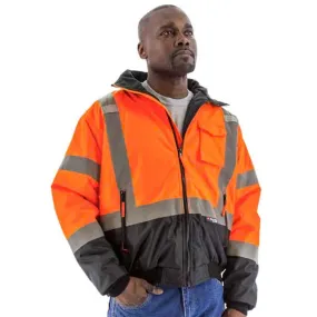 Majestic Class 3  Hi Vis Orange Waterproof Jacket Removable Fleece Liner 75-1312