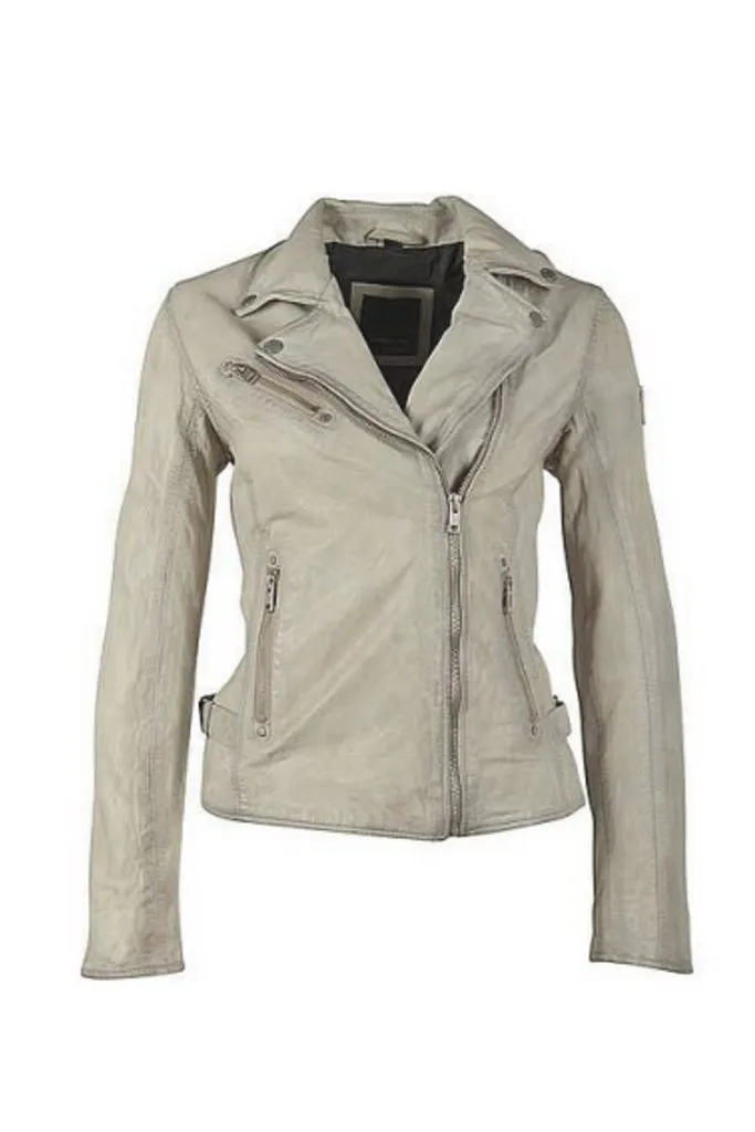 Maysie Peace Leather Jacket - Off White