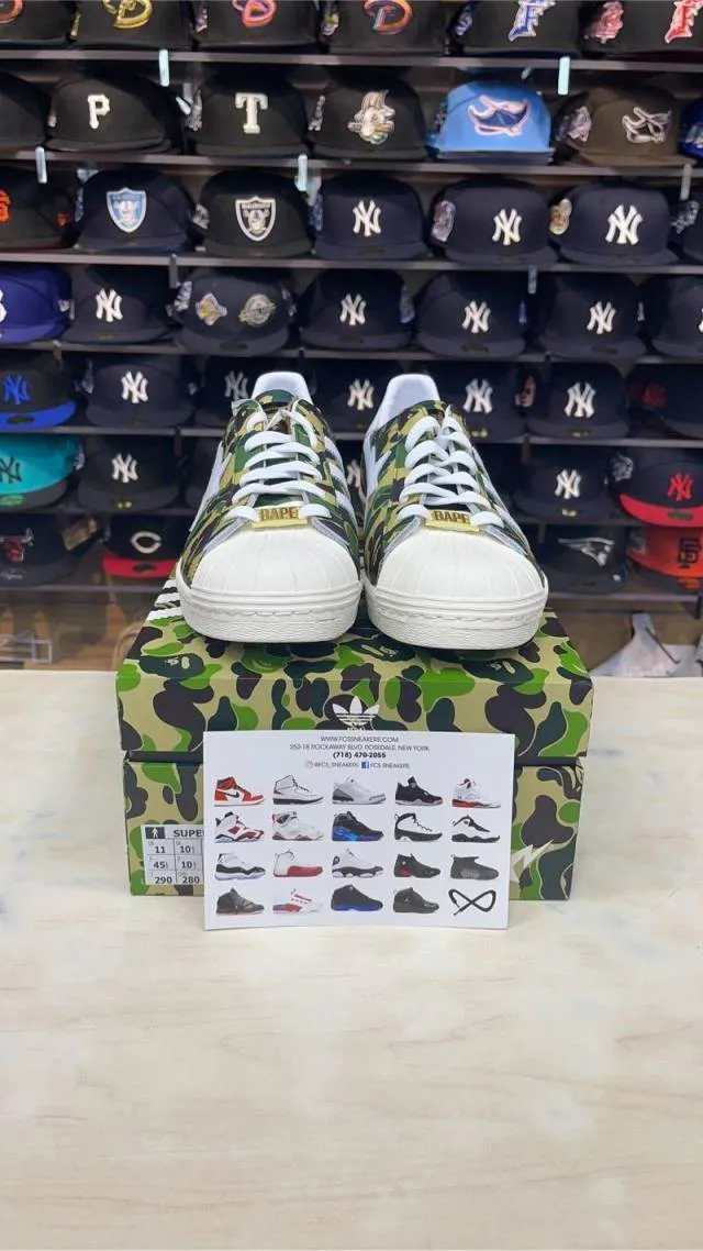 Mens Adidas Superstar 80s Bape "ABC Camo"