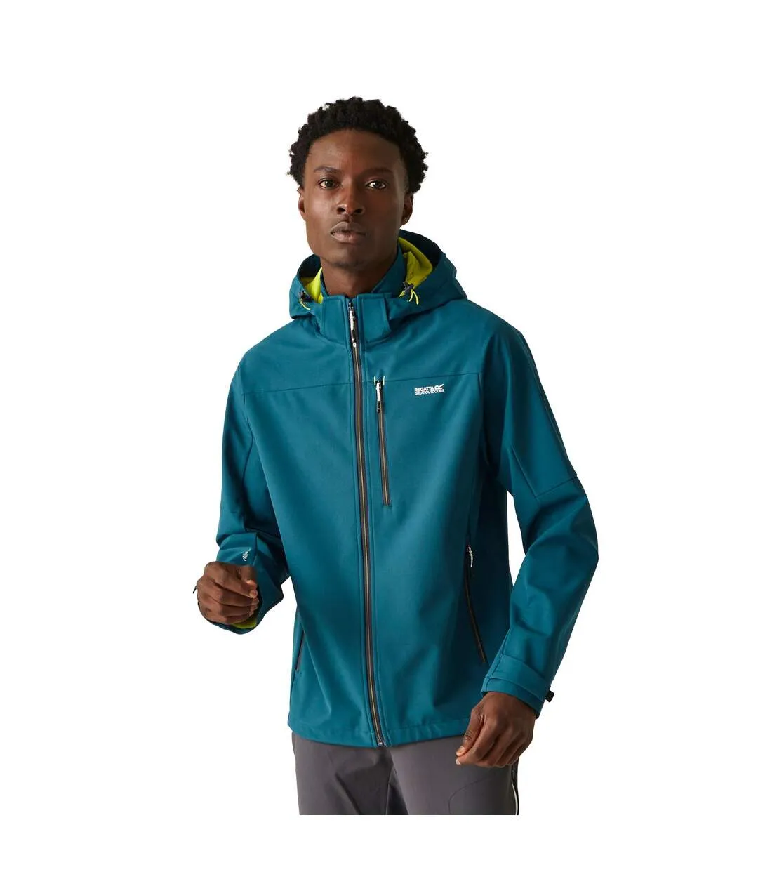 Mens arana waterproof soft shell jacket moroccan blue/citron lime Regatta