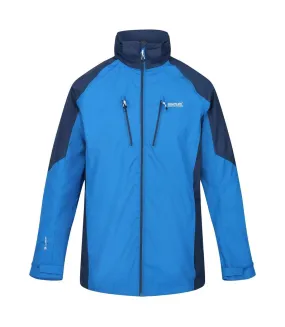 Mens calderdale iv waterproof softshell hooded walking jacket pacific green/admiral blue Regatta