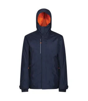 Mens thermogen heated waterproof jacket navy/magma orange Regatta