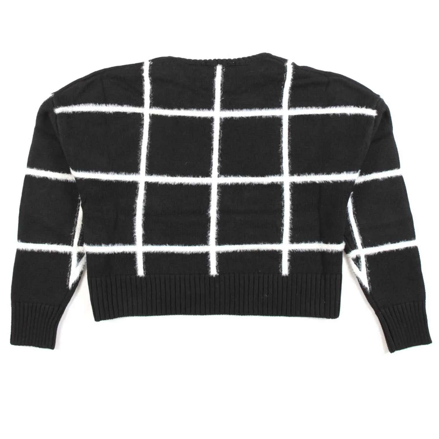 Monnalisa Black And White Checked Cropped Pullover