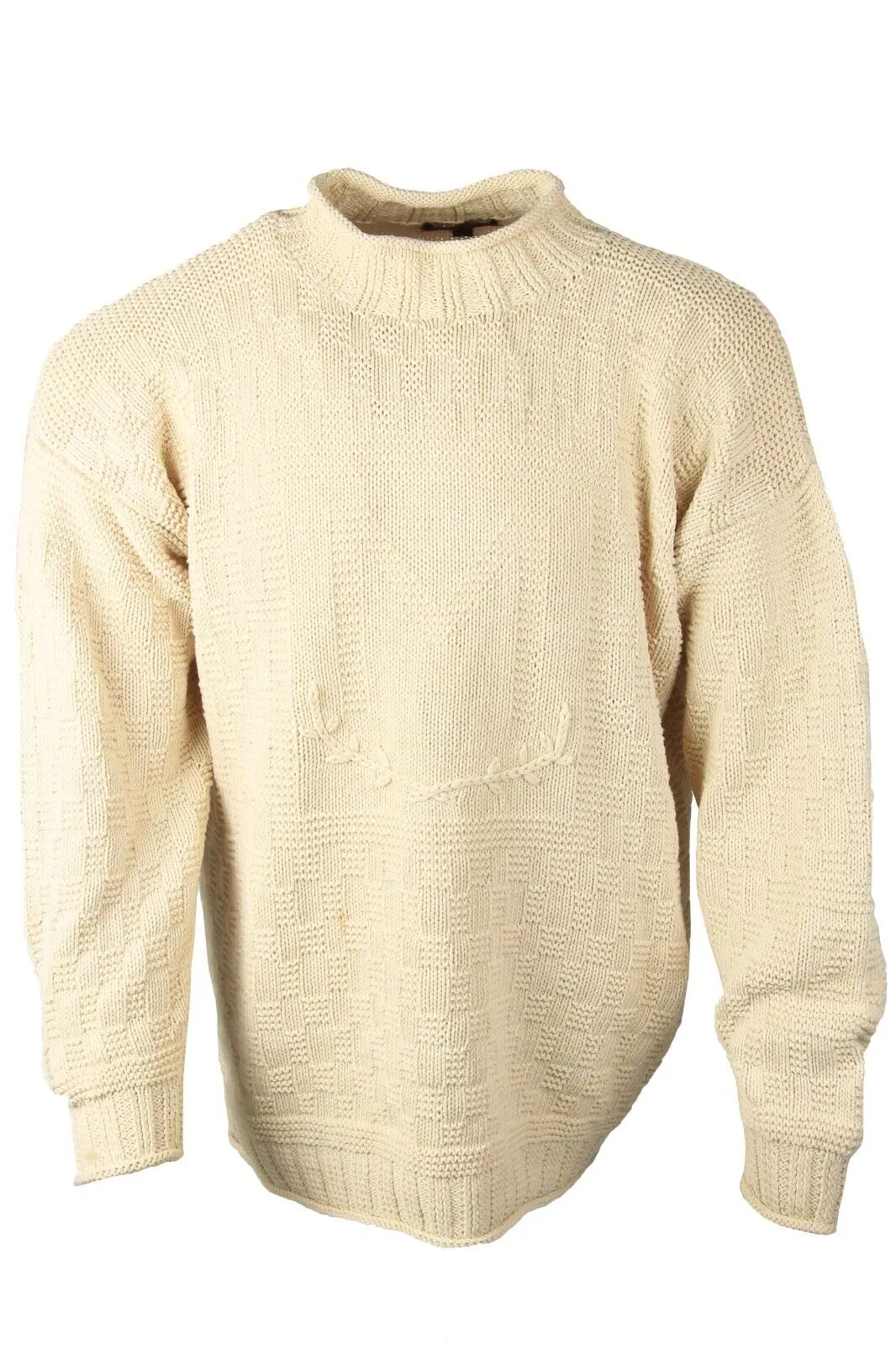 MULBERRY Mens Hand Knitted High Neck Jumper Pullover Long Sleeve Size L - Pepper Tree London