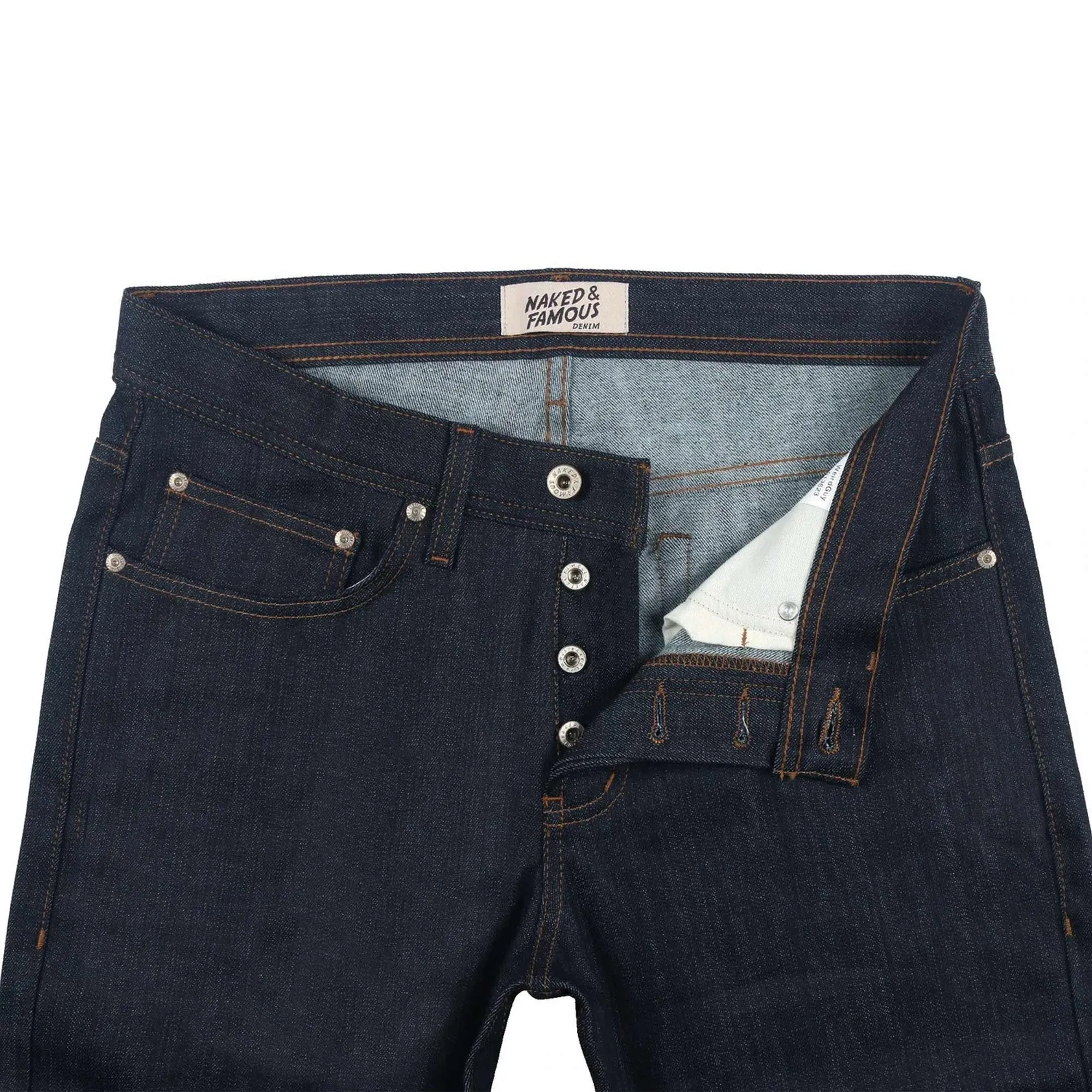 Naked and Famous Denim Weird Guy Cashmere Stretch Blend Denim Jeans - Indigo