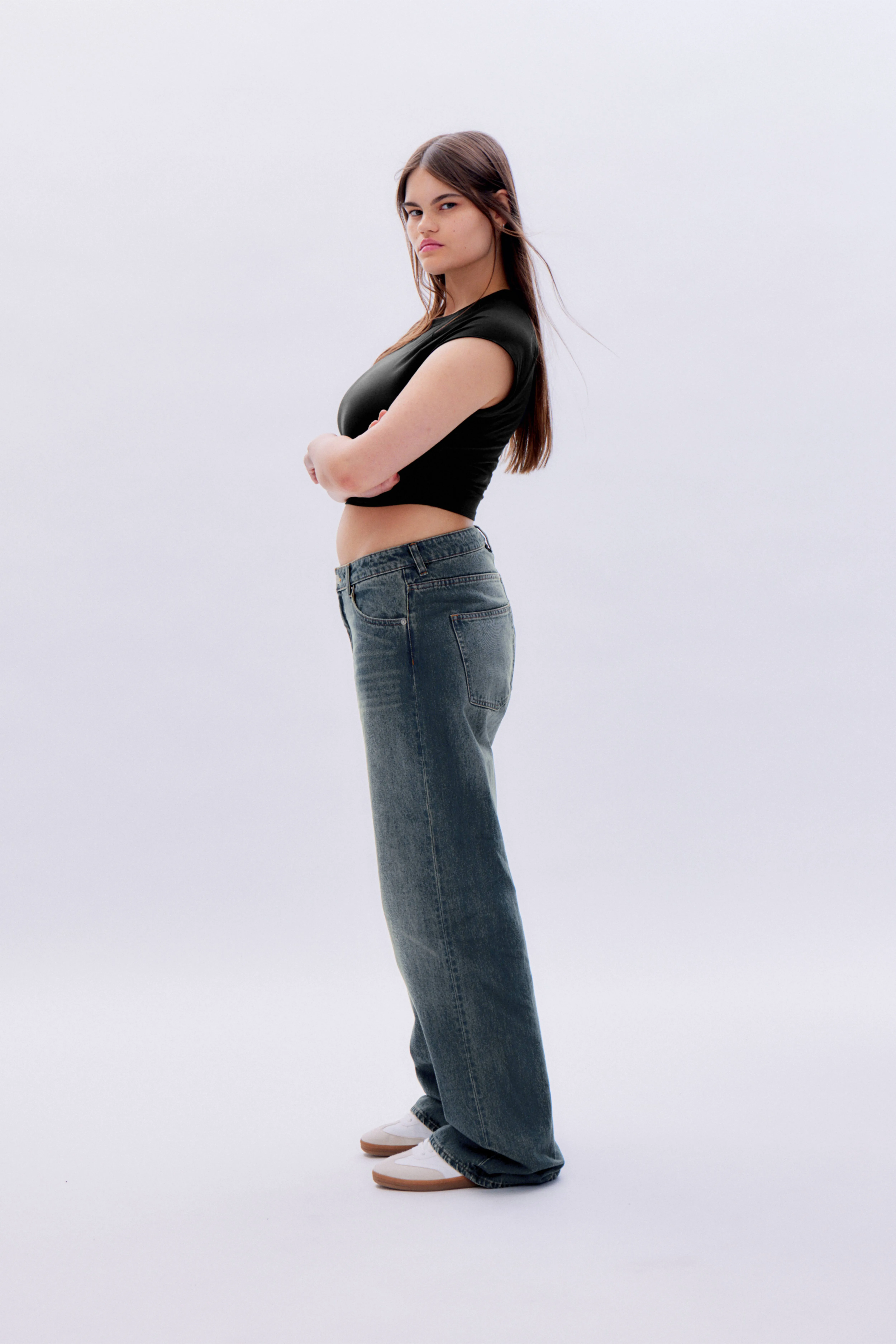 Naoki Low Loose Jeans - Low waist - Long - Nikki Blue - Ladies | H&M GB