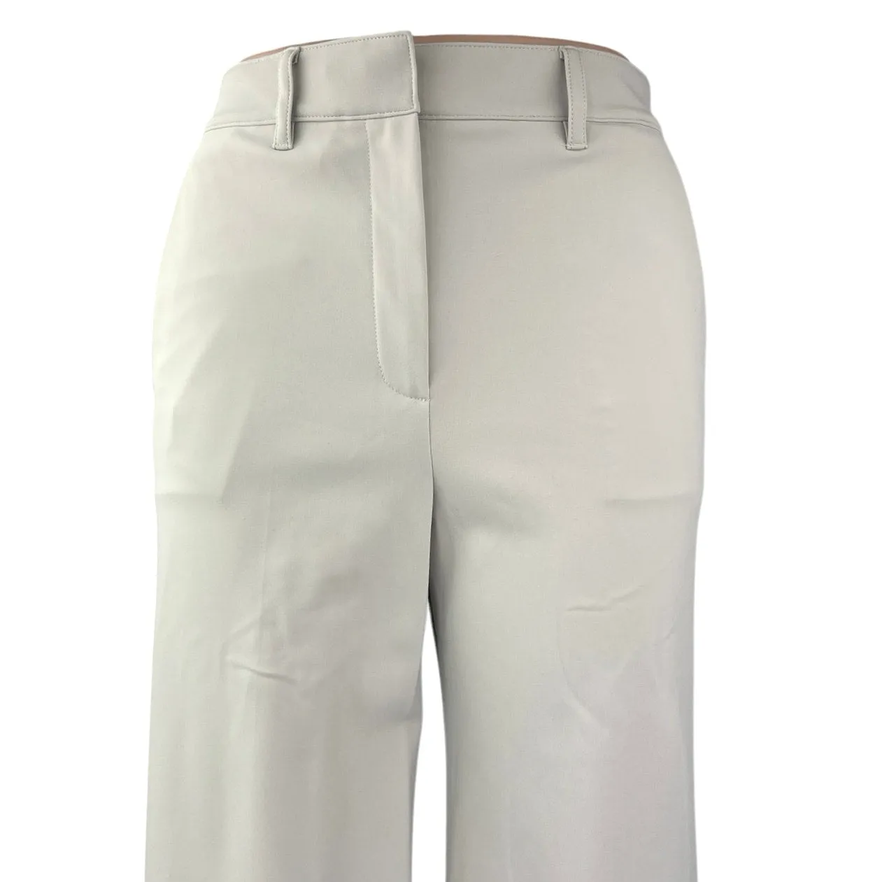 NEW Theory Women's White Terena High Waisted Wide Leg Trouser Dress Pants Size 0