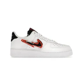 Nike air force 1 '07 premium (carabiner swoosh/ white/ black/ pomegranate habanero red) men us 8-13