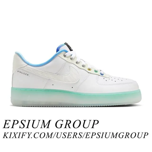 Nike air force 1 '07 premium (unlock your space/ white/ white/ ice blue/ light menta/ light photo bl