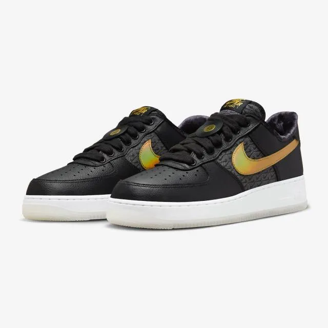 Nike air force 1 low premium (bronx origins 50th anniversary/ black/ metallic gold/ white) men us 8-