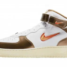 Nike air force 1 mid qs jewel white total orange ale brown beach