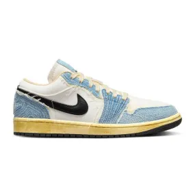 Nike air jordan 1 low (sashiko denim/ blue/ ashen slate/ black/ pale ivory/ sesame) men us 8-13 fn76