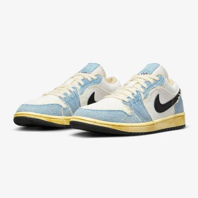 Nike air jordan 1 low (sashiko denim/ blue/ ashen slate/ black/ pale ivory/ sesame) men us 8-13 fn76