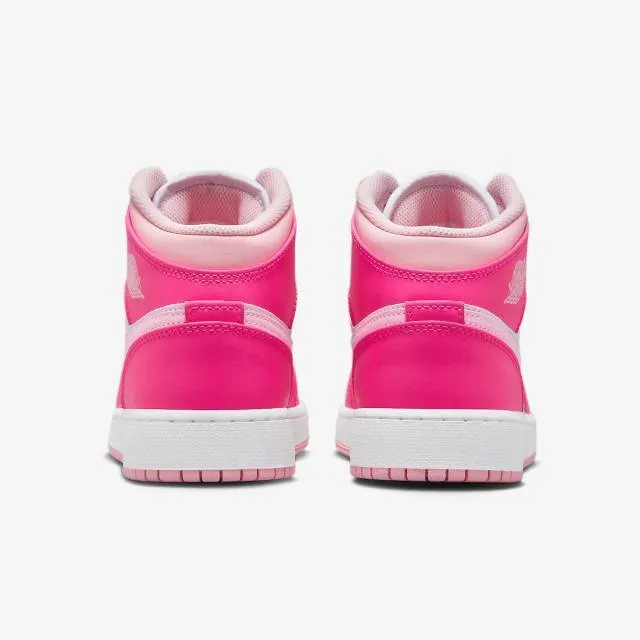 Nike air jordan 1 mid gs (fierce pink/ white/ medium soft pink/ fierce pink) big kids 3.5y-7y fd8780