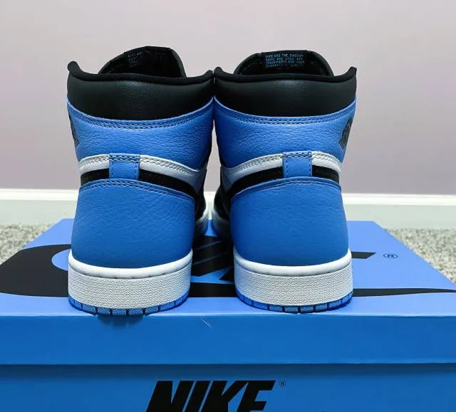 Nike air jordan 1 retro high og unc toe university blue blac