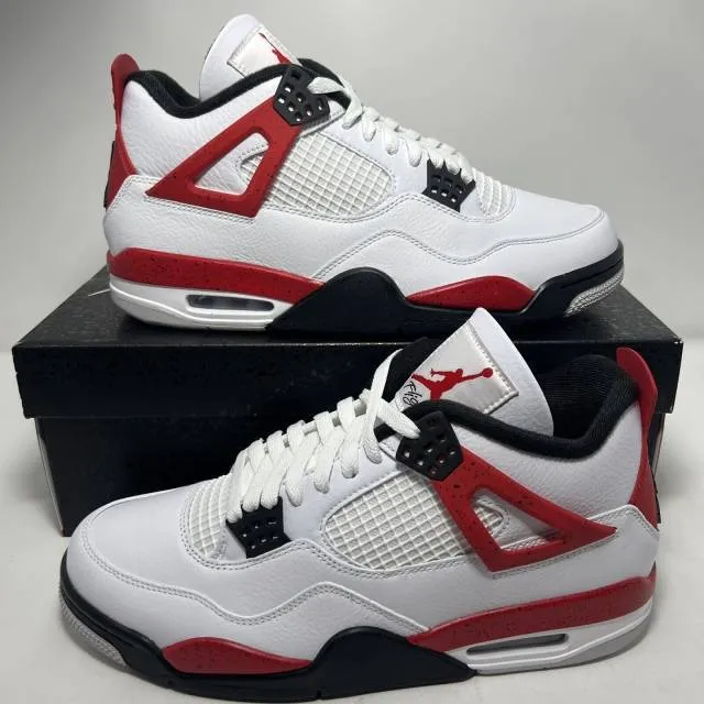 Nike air jordan 4 retro red cement fire red white black