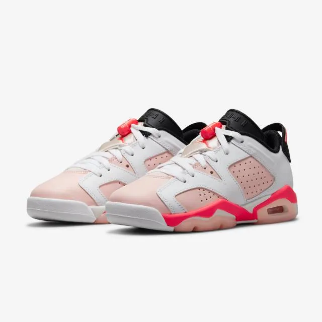 Nike air jordan 6 retro low gs (atmosphere pink/ white pink/ infrared 23 black) big kids 3.5y-7y 768