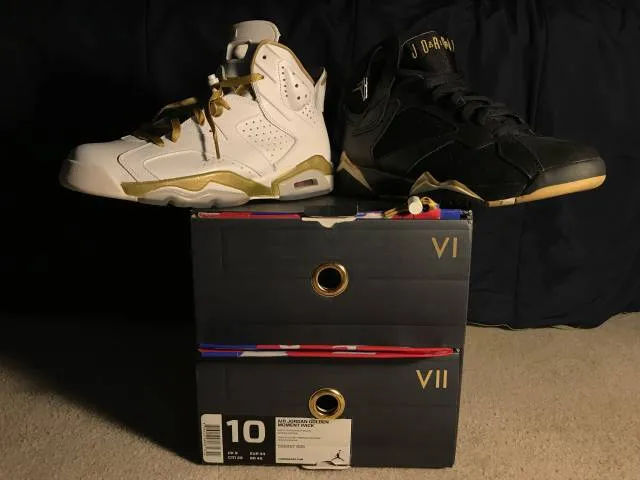 Nike air jordan golden moments pack gmp 6 and 7 size 10