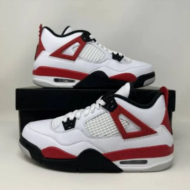 Nike air jordan retro iv 4 gs red cement black grade school size 7y 408452-161