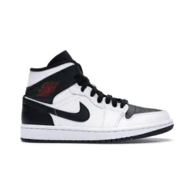 Nike women's air jordan 1 mid (white black/ white/ gym red/ black) sizes 5-12 bq6472-101