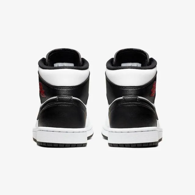 Nike women's air jordan 1 mid (white black/ white/ gym red/ black) sizes 5-12 bq6472-101