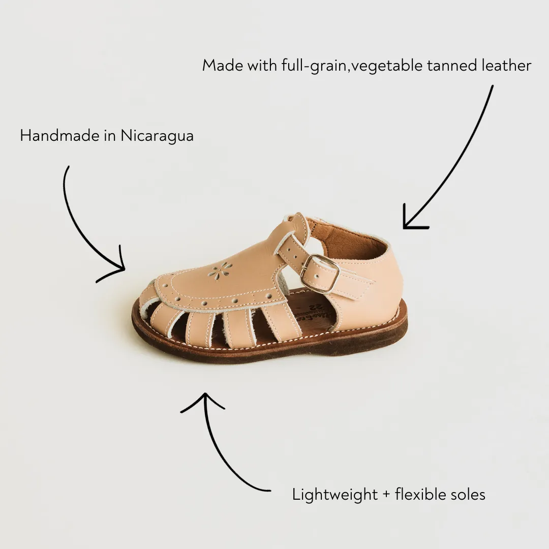 Nude Blush Flora {Children's Leather Sandals}