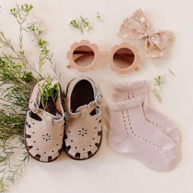 Nude Blush Flora {Children's Leather Sandals}