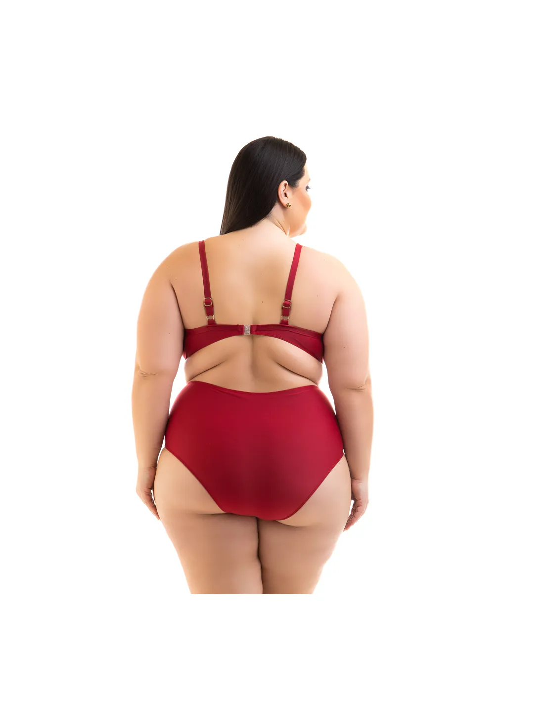 Plus Size Dark Red Underwired Balconette Bikini - Bikini Ruana Divino