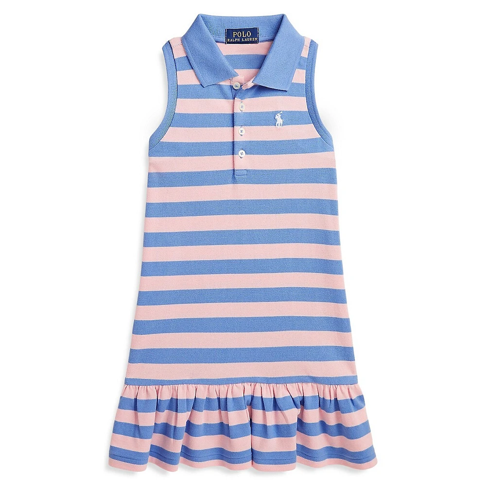 Polo Ralph Lauren Little Girl's Striped Stretch Mesh Polo Dress