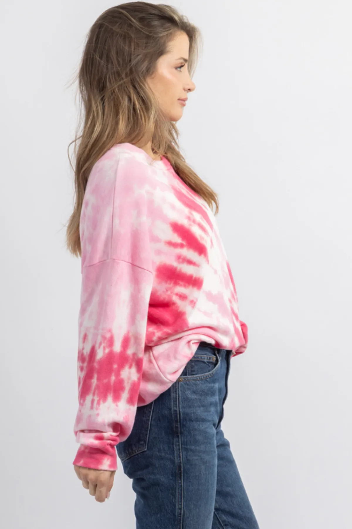 POP OF PINK DYED PULLOVER