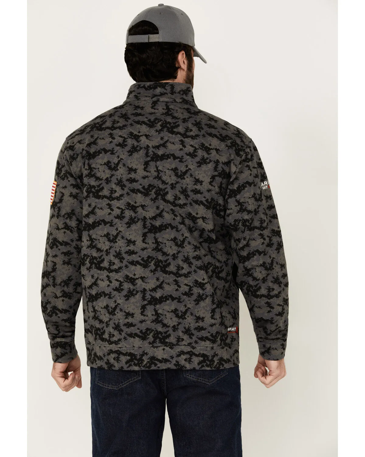 Product Name:  Ariat Men's FR Durastrech Fleece Camo Print 1/2 Zip-Up Pullover